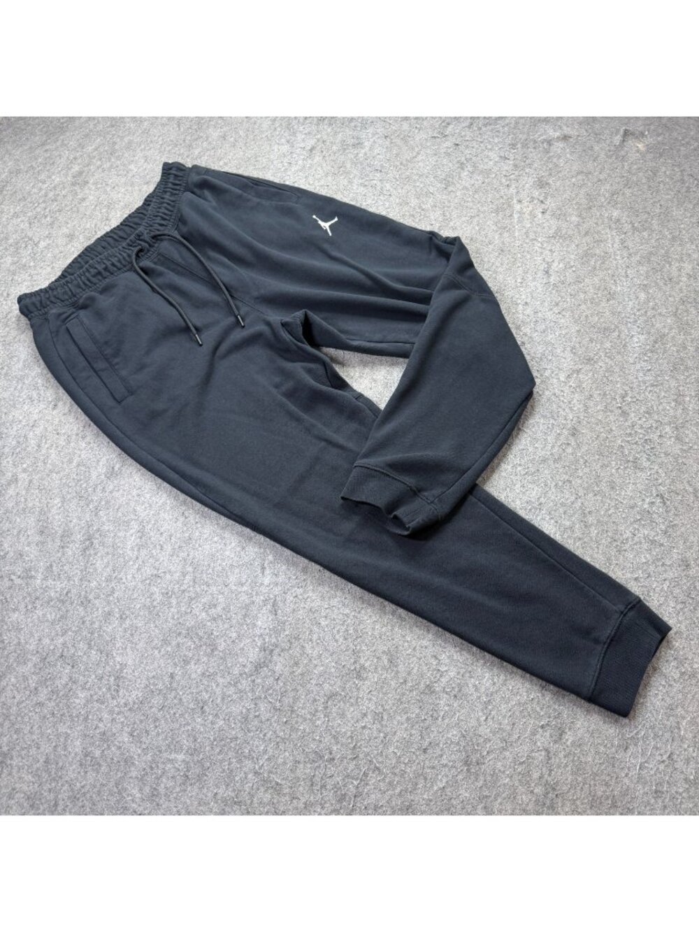 Jordan Joggers Men L Black Tapered Sweatpants Nike Fleece CV8347 Logo 28"